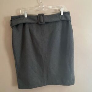 Enaco Belted Wool Skirt